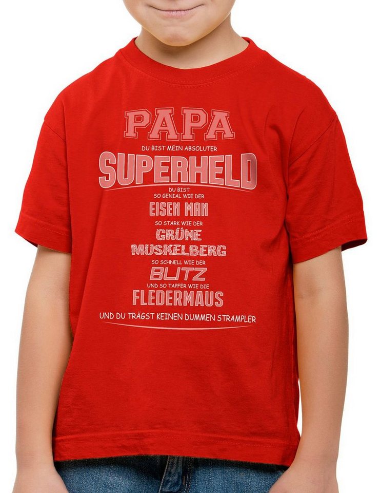 style3 Print-Shirt Kinder T-Shirt Papa Superheld Super Held Hero Fun Funshirt Spruch Vater Vatertag von style3