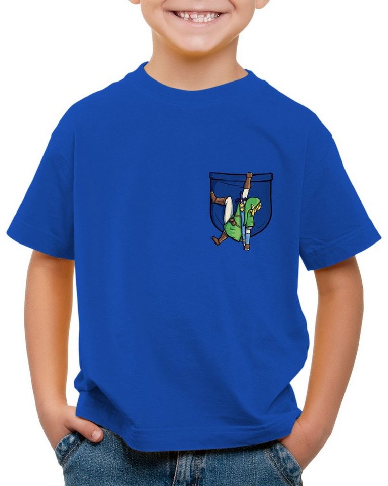 style3 Print-Shirt Kinder T-Shirt Pocket Link hyrule gamer hemdtasche von style3