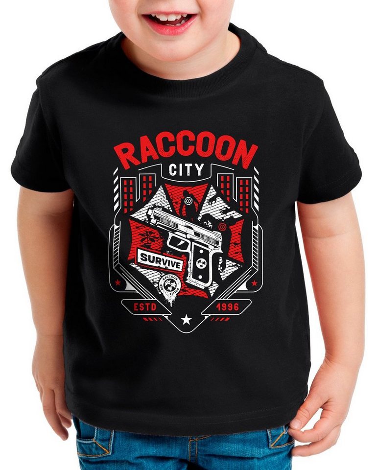 style3 Print-Shirt Kinder T-Shirt Raccoon City evil resident umbrella corp virus zombie von style3