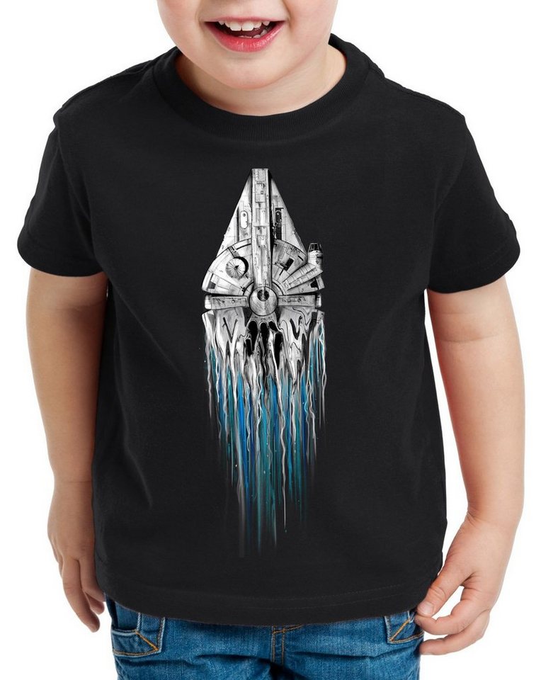 style3 Print-Shirt Kinder T-Shirt Rasender Falke Solo falkon millennium falcon tie han von style3