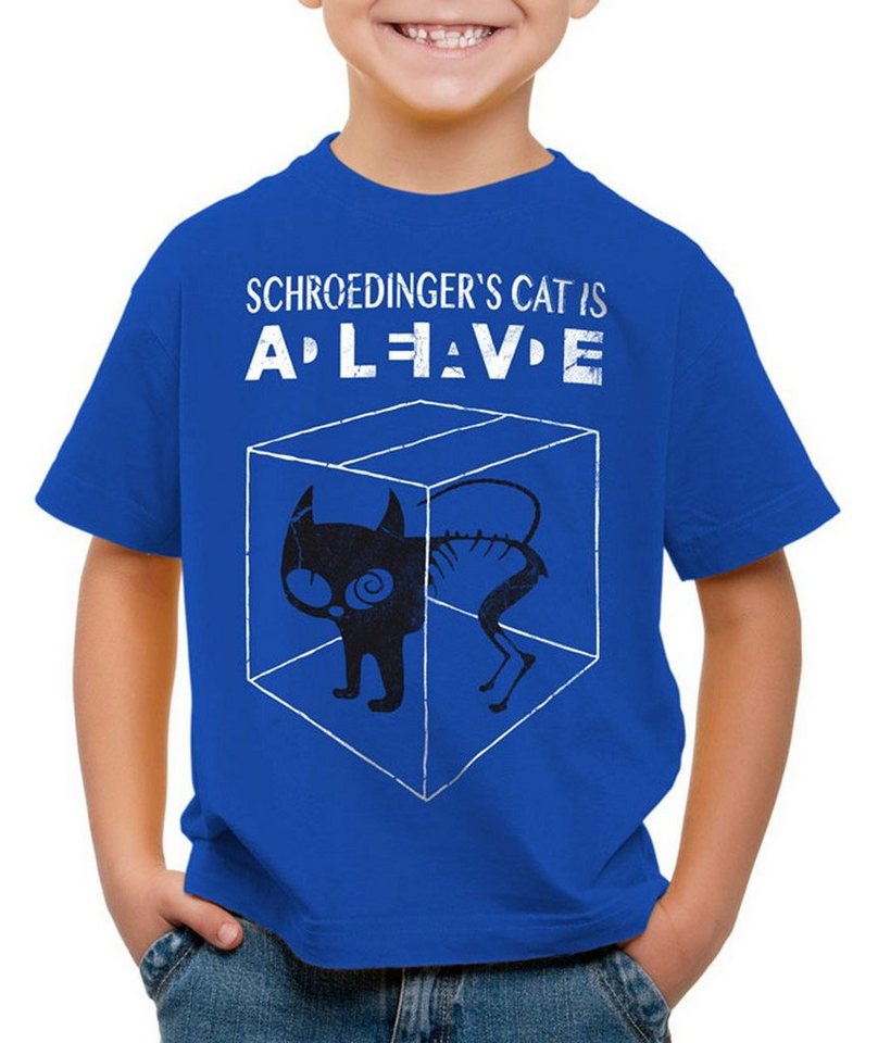 style3 Print-Shirt Kinder T-Shirt Schroedinger's Katze Big Bang Sheldon schrödingers Theory cat neu von style3