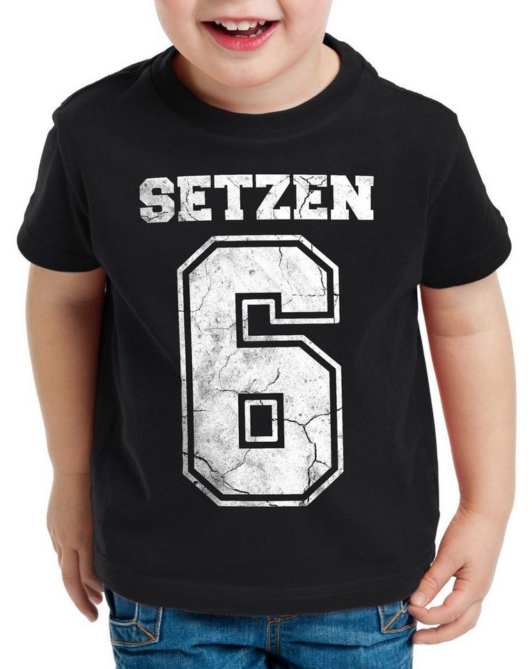 style3 Print-Shirt Kinder T-Shirt Setzen Sechs schule zeugnis abschluss von style3