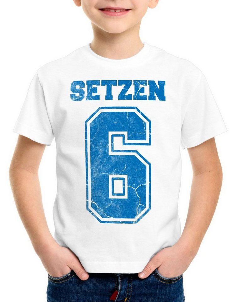 style3 Print-Shirt Kinder T-Shirt Setzen Sechs schule zeugnis abschluss von style3