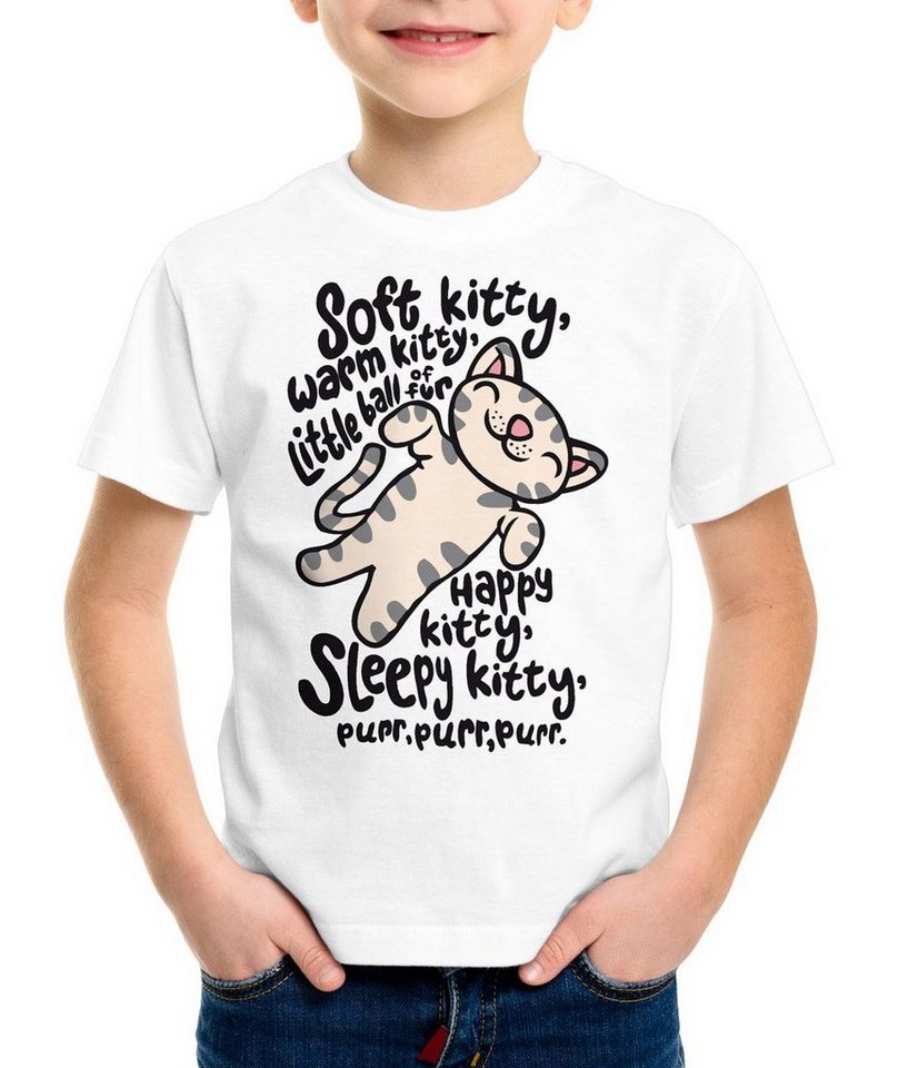 style3 Print-Shirt Kinder T-Shirt Soft Kitty sheldon sleepy happy kind big theory penny katze bang von style3