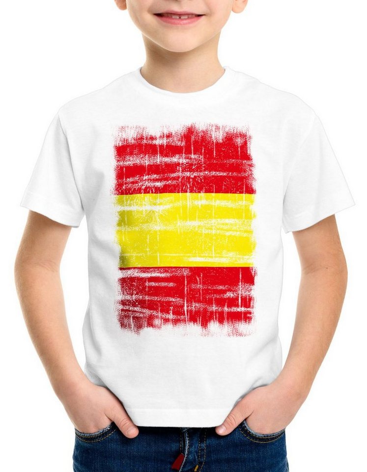 style3 Print-Shirt Kinder T-Shirt Spanien Vintage Flagge EM WM Olympia von style3