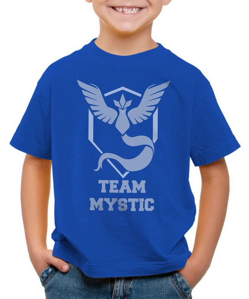 style3 Print-Shirt Kinder T-Shirt Team Mystic Team Blau Blue Weisheit kampf pokeball poke eis arena von style3