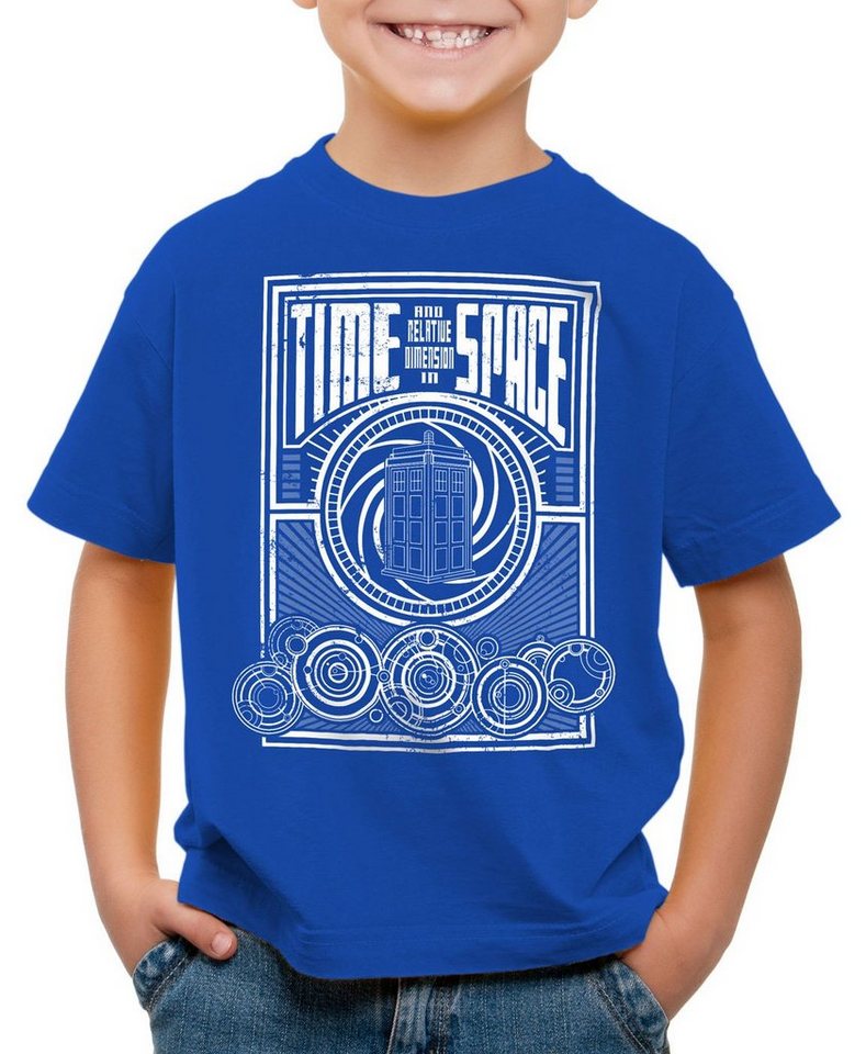 style3 Print-Shirt Kinder T-Shirt Time meets Space zeitreise timelord notrufzelle von style3