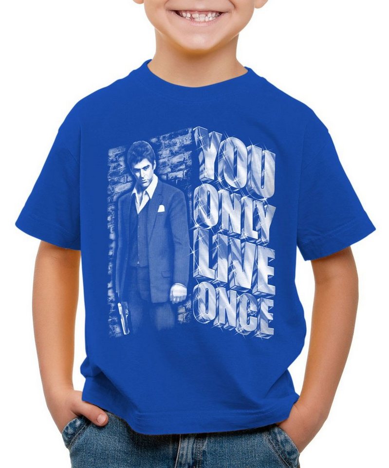 style3 Print-Shirt Kinder T-Shirt Tony You Only Live Once pacino pablo US montana escobar von style3