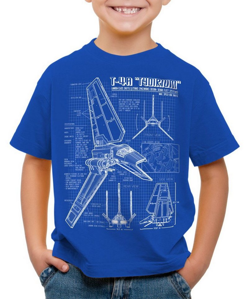 style3 Print-Shirt Kinder T-Shirt Tydirium Lambda T-4A Shuttle T-Shirt blaupause raumfähre von style3