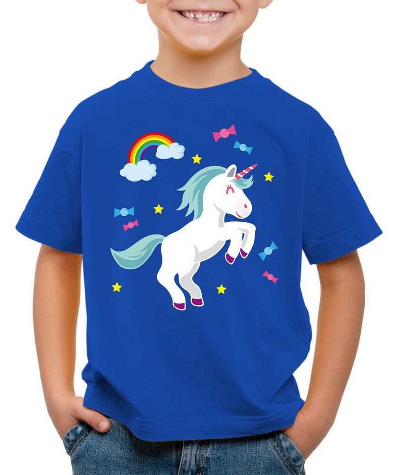 style3 Print-Shirt Kinder T-Shirt Unicorn Candy Einhorn Regenbogen sterne pferd fun funshirt süß von style3