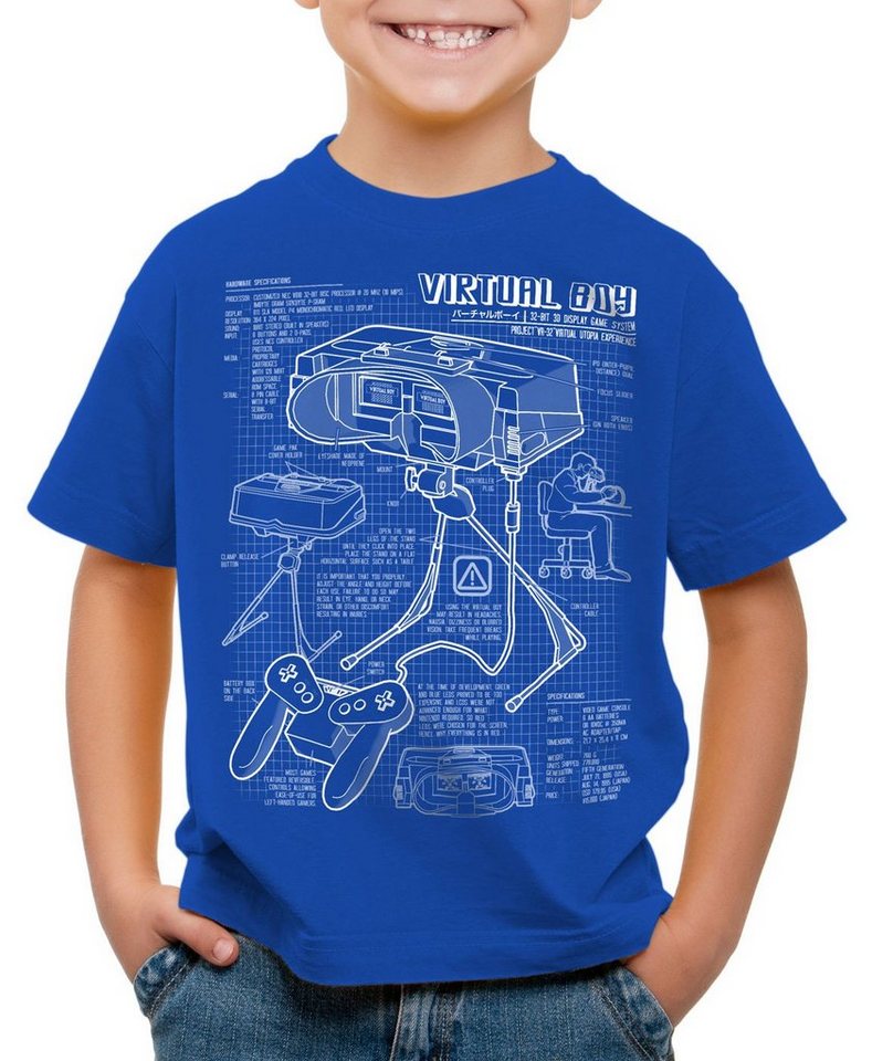 style3 Print-Shirt Kinder T-Shirt Virtual Boy Blaupause 32-Bit videospiel controller von style3