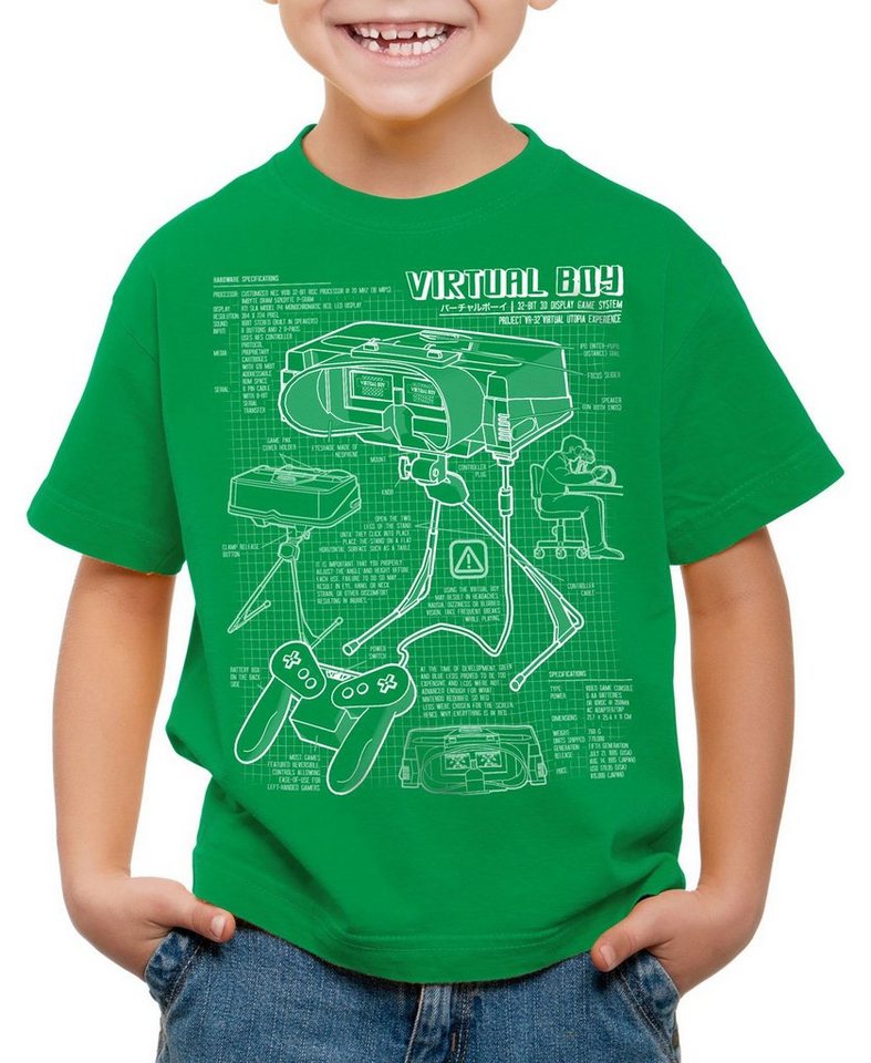 style3 Print-Shirt Kinder T-Shirt Virtual Boy Blaupause 32-Bit videospiel controller von style3