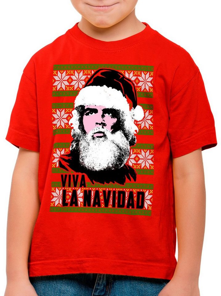 style3 Print-Shirt Kinder T-Shirt Viva La Navidad T-Shirt für che xmas weihnachten weihnachtspullover pulli ugly sweater strick von style3