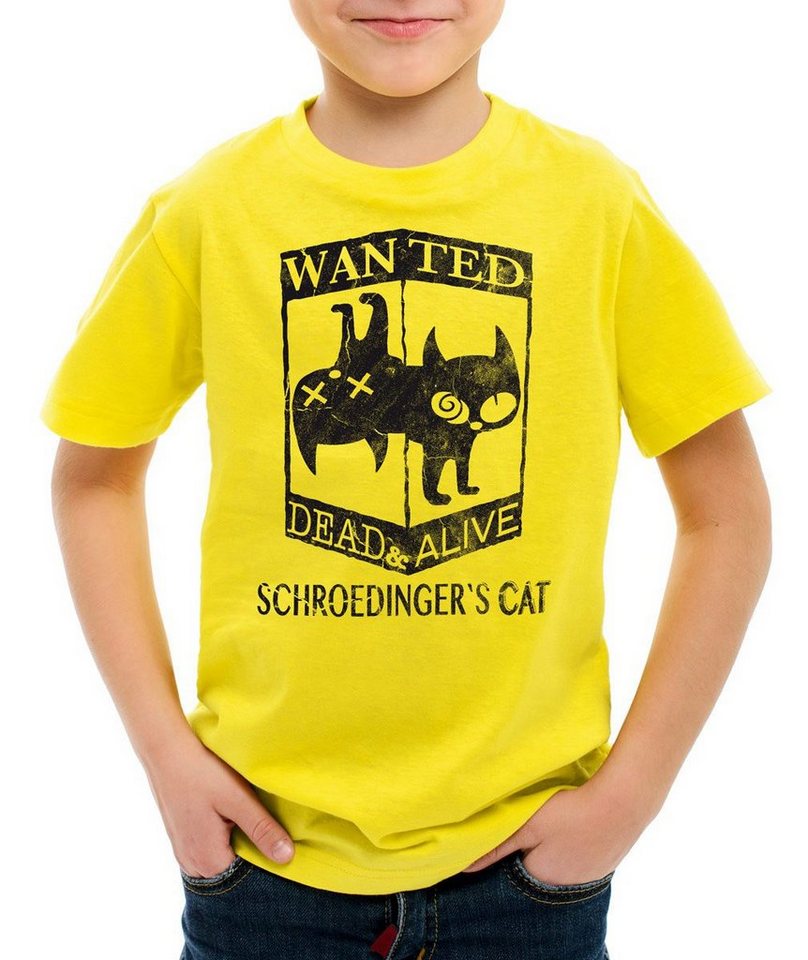 style3 Print-Shirt Kinder T-Shirt Wanted Schroedingers Katze big sheldon bang cooper cat theory top von style3