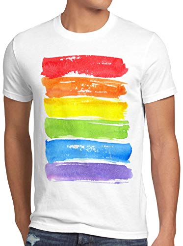 style3 Regenbogenflagge Herren T-Shirt LGBT Liebe toleranz, Größe:3XL von style3