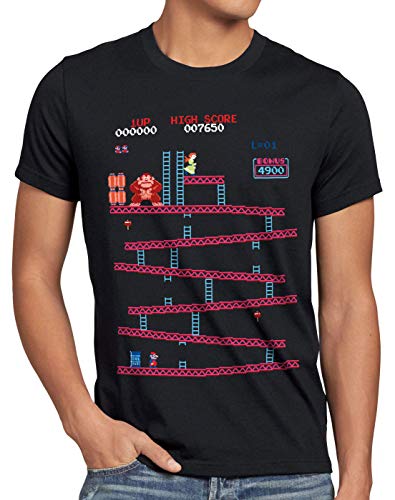 style3 Retro Kong Herren T-Shirt Donkey Geek NES Nerd Gamer, Größe:XXL von style3