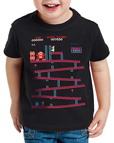 style3 Retro Kong T-Shirt für Kinder Donkey Geek NES Nerd Gamer, Größe:104 von style3