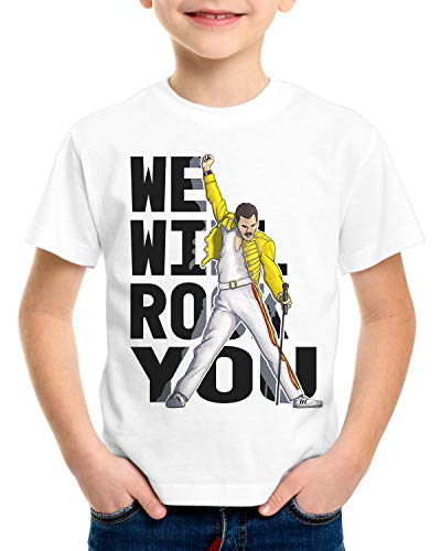 style3 Rock You T-Shirt für Kinder Freddie live Festival You, Farbe:Weiß, Größe:104 von style3
