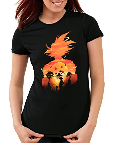 style3 Saiyajin Sunset Damen T-Shirt super Dragon Saiyan dbs Ball z gt, Größe:L von style3