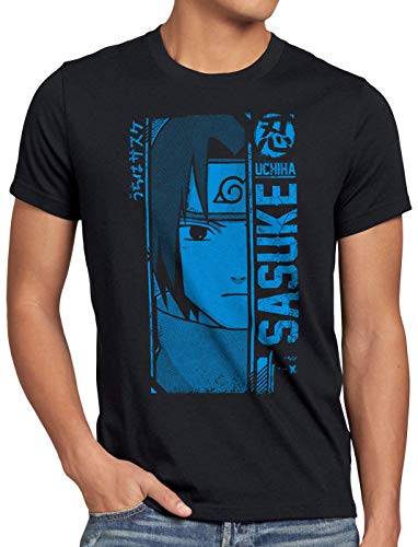 style3 Sasuke Uchiha Herren T-Shirt Ninja Anime Manga Cosplay kakshi Hatake, Größe:M von style3