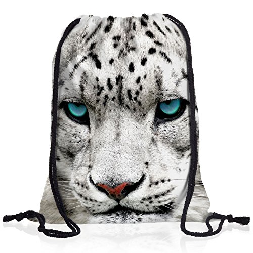 style3 Schneeleopard Kopf Rucksack Tasche Turnbeutel Sport Jute Beutel Leopard von style3