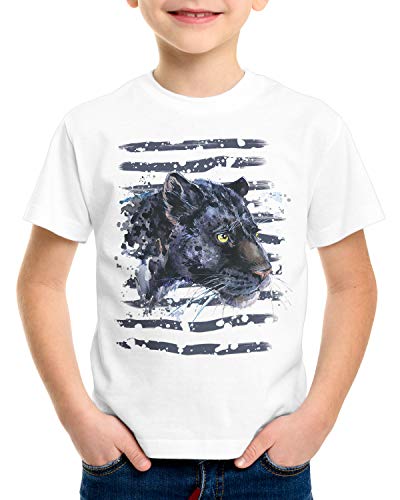 style3 Schwarzer Panther T-Shirt für Kinder berglöwe Zoo Dschungel, Größe:140 von style3