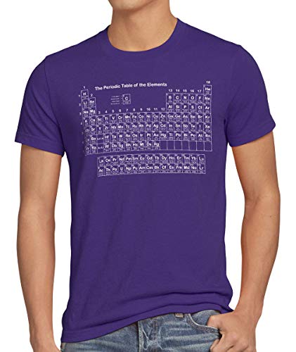 style3 Sheldon Periodensystem Herren T-Shirt Cooper TBBT, Größe:L, Farbe:Lila von style3