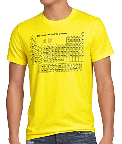 style3 Sheldon Periodensystem Herren T-Shirt Cooper TBBT, Größe:L, Farbe:Gelb von style3