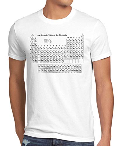 style3 Sheldon Periodensystem Herren T-Shirt Cooper TBBT, Größe:S, Farbe:Weiß von style3