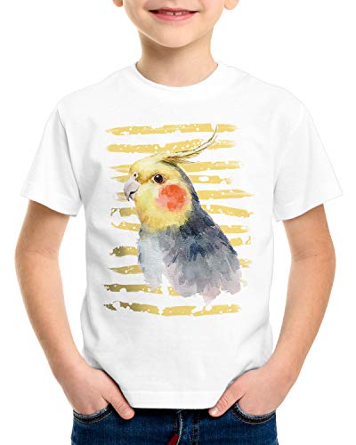 style3 Sommer Sittich T-Shirt für Kinder Vogel Sommer Urlaub, Größe:128 von style3