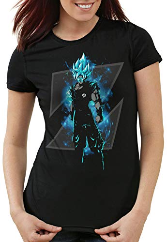 style3 Son-Goku Z Blue Damen T-Shirt Modus Evolution Saiyajin Dragon, Größe:S von style3