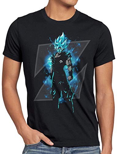 style3 Son-Goku Z Blue Herren T-Shirt god Modus Evolution Saiyajin Dragon, Größe:XL von style3