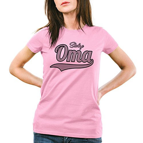 style3 Stolze Oma Damen T-Shirt Großmutter Fun Funshirt Spruch Spruchshirt, Farbe:Pink;Größe:XL von style3