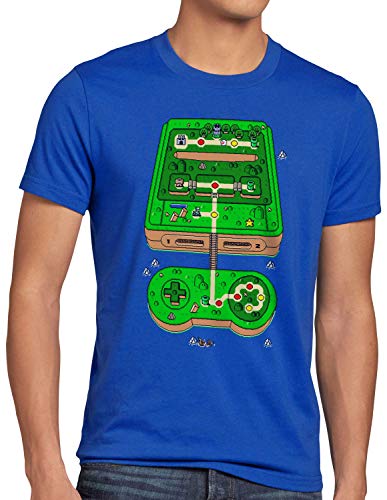 style3 Super Console World Herren T-Shirt SNES Konsole Pixel Art, Größe:3XL von style3