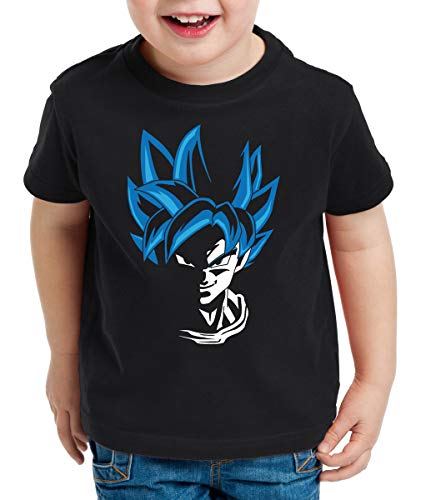 style3 Super Goku Blue God Modus Kinder T-Shirt, Größe:152 von style3