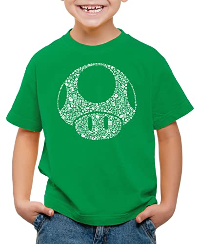 style3 Super Toad Play Kinder T-Shirt Mario Pilz Game Gamer, Farbe:Grün, Größe:128 von style3