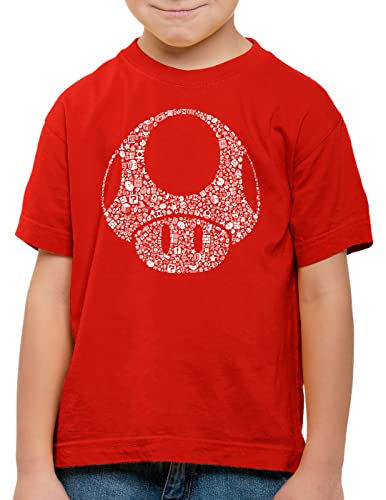 style3 Super Toad Play Kinder T-Shirt Mario Pilz Game Gamer, Farbe:Rot, Größe:128 von style3