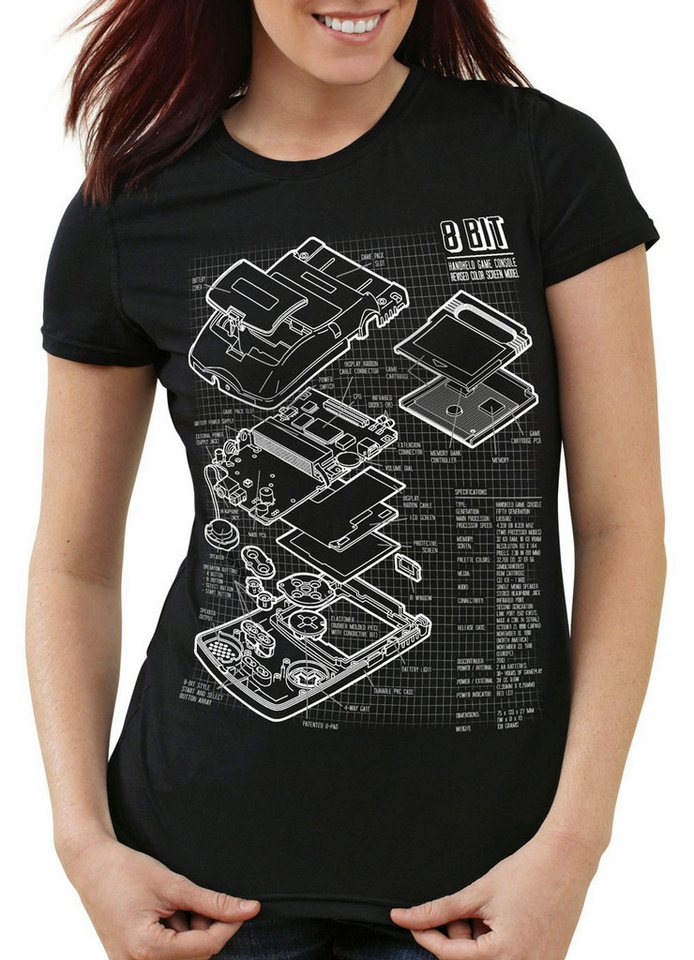 style3 T-Shirt Game Boy Blaupause retro gamer classic nintendo handheld 8-Bit von style3