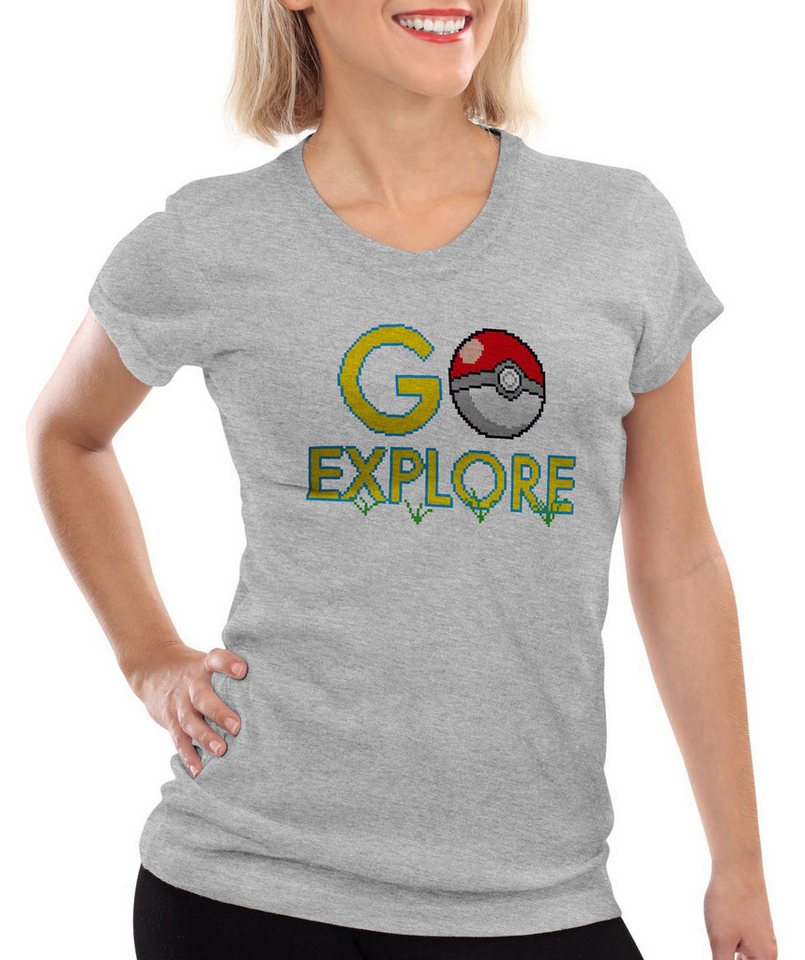 style3 T-Shirt Go Explore poke game app team Pokemon pikachu pokespot arena boy von style3