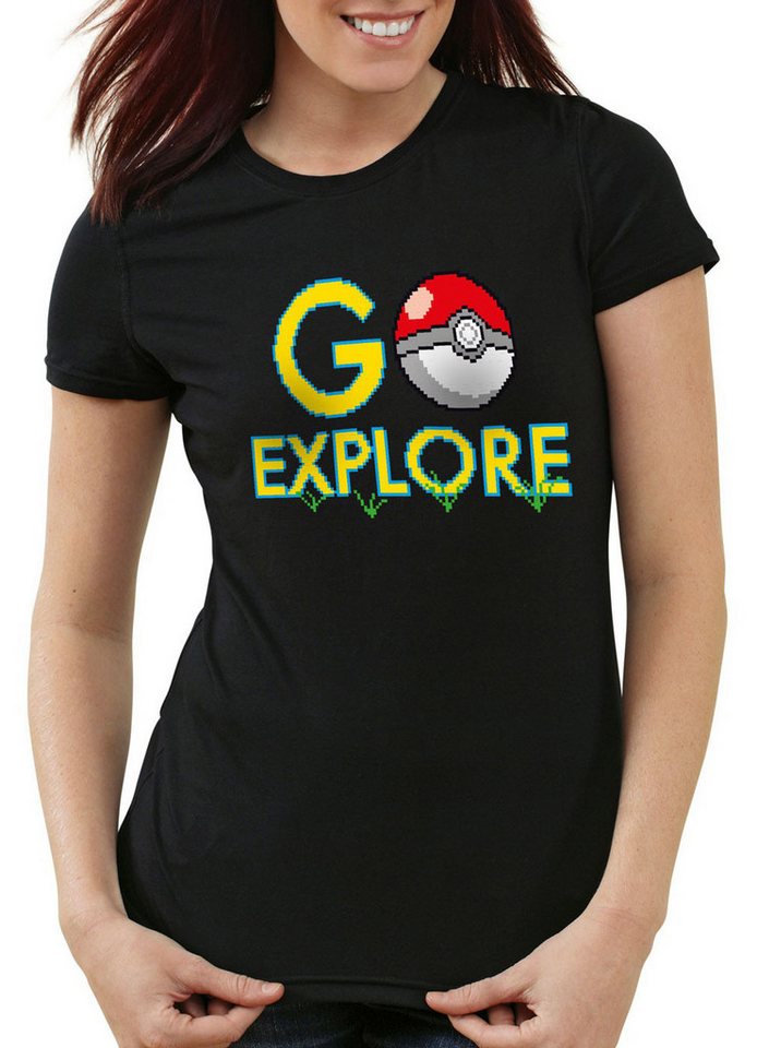 style3 T-Shirt Go Explore poke game app team Pokemon pikachu pokespot arena boy von style3