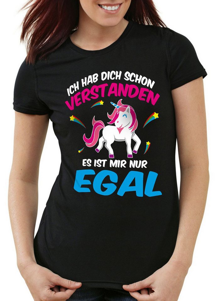 style3 T-Shirt Ich hab dich schon verstanden nur egal Einhorn Unicorn Fun Spruch von style3