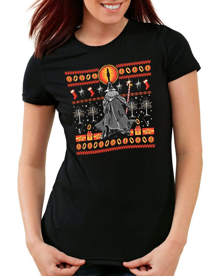 style3 T-Shirt Wizard Christmas herr hobbit der mittelerde ringe gollum ugly sweater von style3