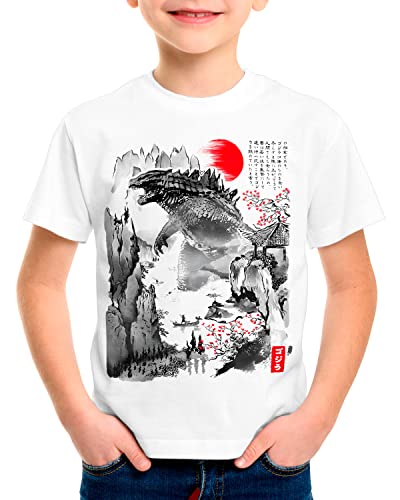 style3 Tanjiro Sumi-e T-Shirt für Kinder Demon Anime Japan Manga, Größe:164 von style3
