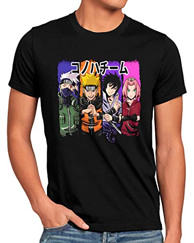 style3 Team 7 Herren T-Shirt Ninja Anime Manga Cosplay Kakashi Hatake, Größe:L von style3