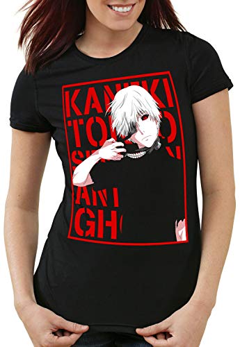 style3 Tokyo Fate Damen T-Shirt Ghoul Kaneki Anime Manga, Größe:S von style3