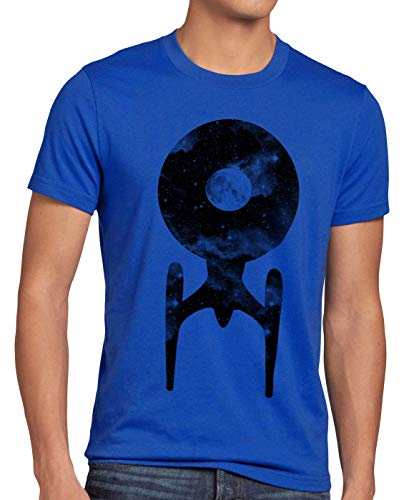 style3 Trek Raumschiff T-Shirt Herren Trekkie Star, Größe:XL, Farbe:Blau von style3