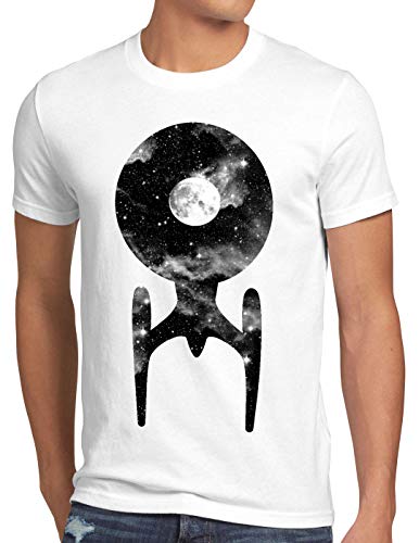 style3 Trek Raumschiff T-Shirt Herren Trekkie Star, Größe:L, Farbe:Weiß von style3