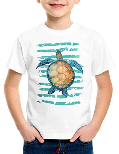 style3 Turtle Power T-Shirt fürKinder schildkröte Strand Urlaub, Größe:104 von style3