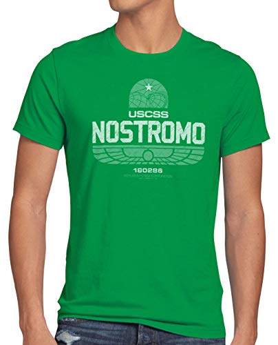 style3 USCSS Nostromo 180286 Herren T-Shirt Alien Xenomorph, Größe:S, Farbe:Grün von style3