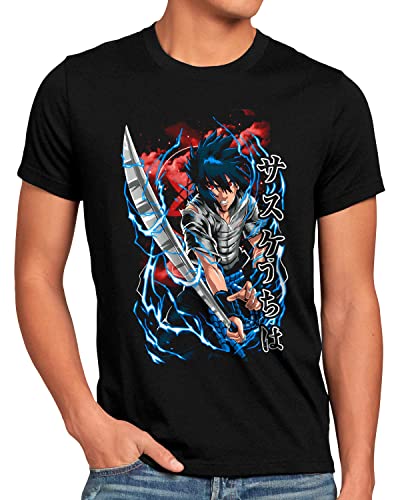 style3 Uchiha Blade Herren T-Shirt Ninja Anime Manga Cosplay Kakashi Hatake, Größe:S von style3